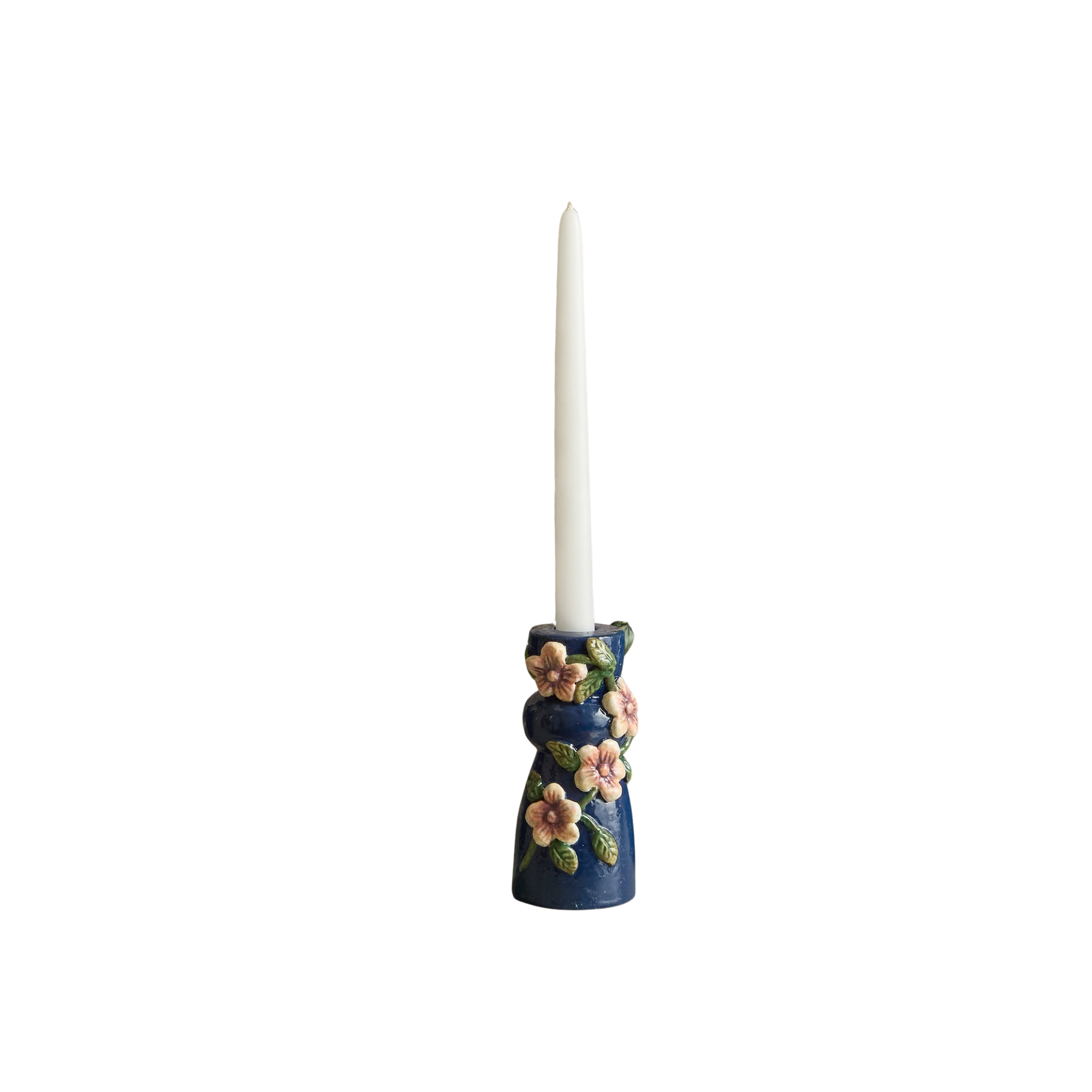 un bougeoir fleuri