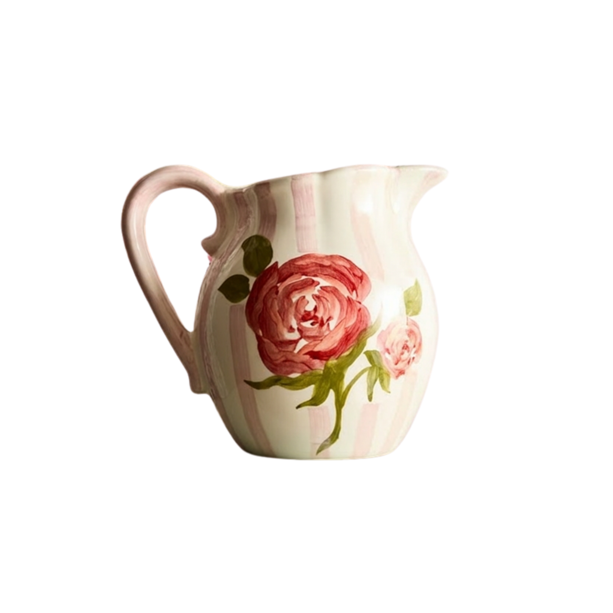 une cruche décorative avec une fleur dessus