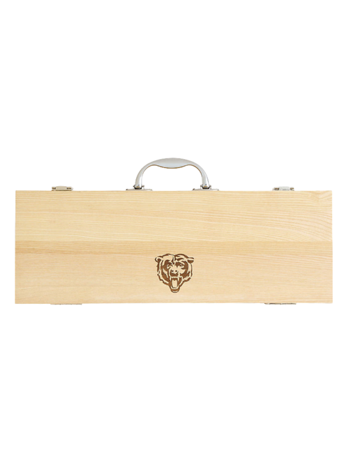 NFL Chicago Bears Crate & Barrel Ensemble d'outils de gril en acier inoxydable 5 pièces