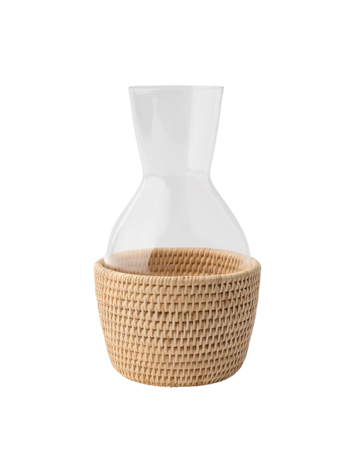Carafe en verre Sabbia en rotin