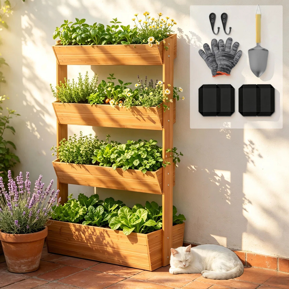 Jardinière de jardin verticale en bois Wayfair