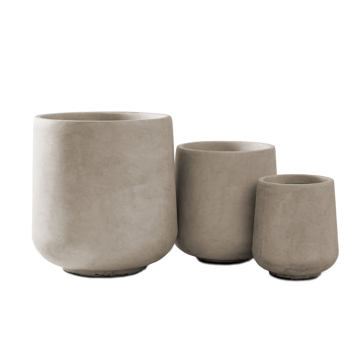 Jardinières rondes en béton Kante, conteneurs de pots intérieurs et extérieurs avec ensemble de trous de drainage et amp; Commentaires | Wayfair