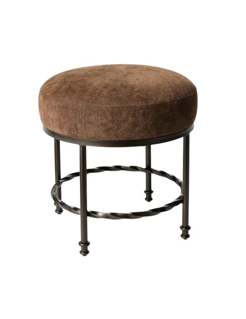 Seuil conçu avec le pouf rembourré en métal torsadé Studio McGee, brun chocolat
