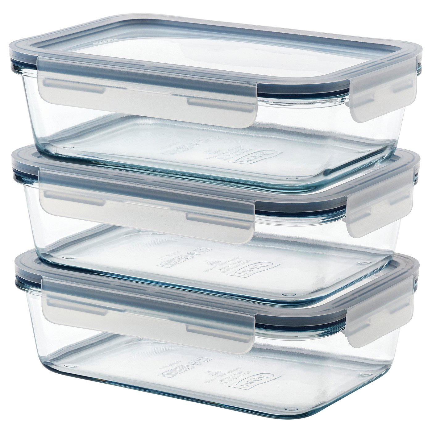 Ikea 365+ Récipient alimentaire avec couvercle - Rectangulaire/verre 34 Oz
