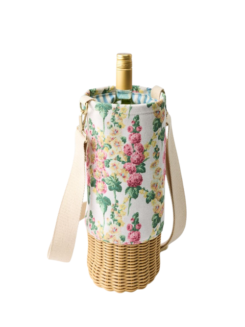 Porte-vin en osier et toile Sanderson