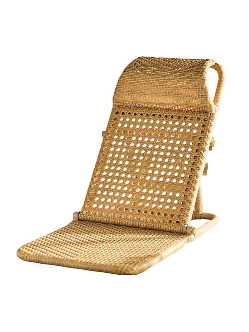 Chaise longue pliante en rotin