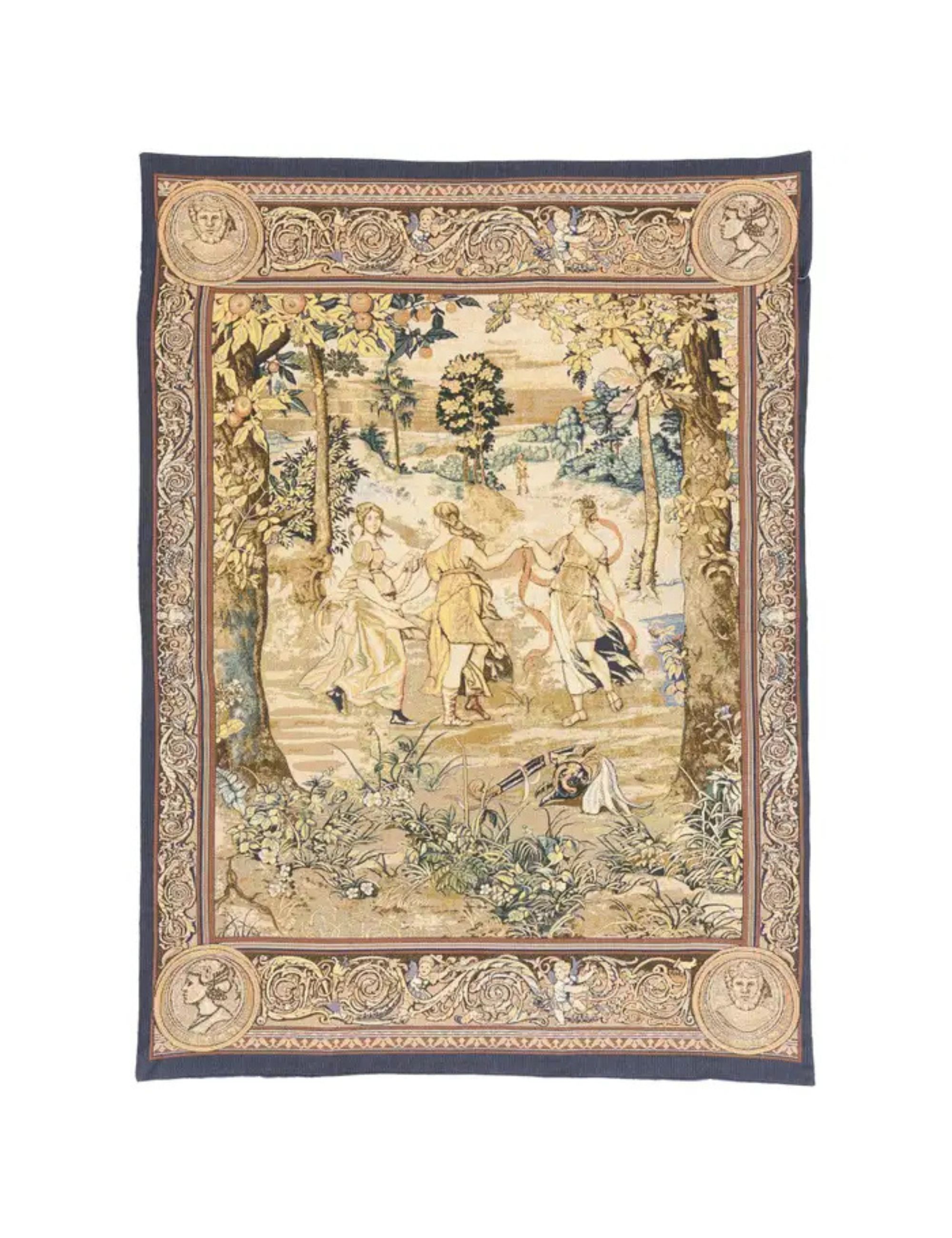 1er Dibs, La Danse Divine : Une Tapisserie D'Aubusson Chinoise Vintage D'élégance Classique