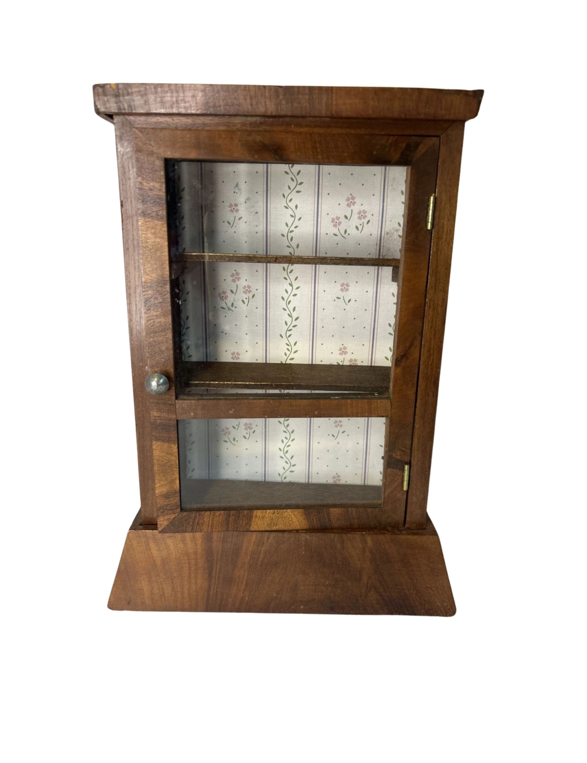 eBay, Vitrine murale antique hollandaise en bois avec vitrine à porte en verre