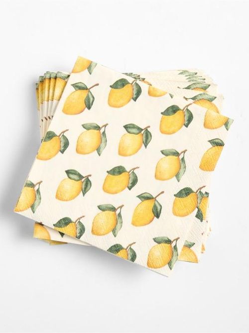 Serviettes de cocktail imprimées citron