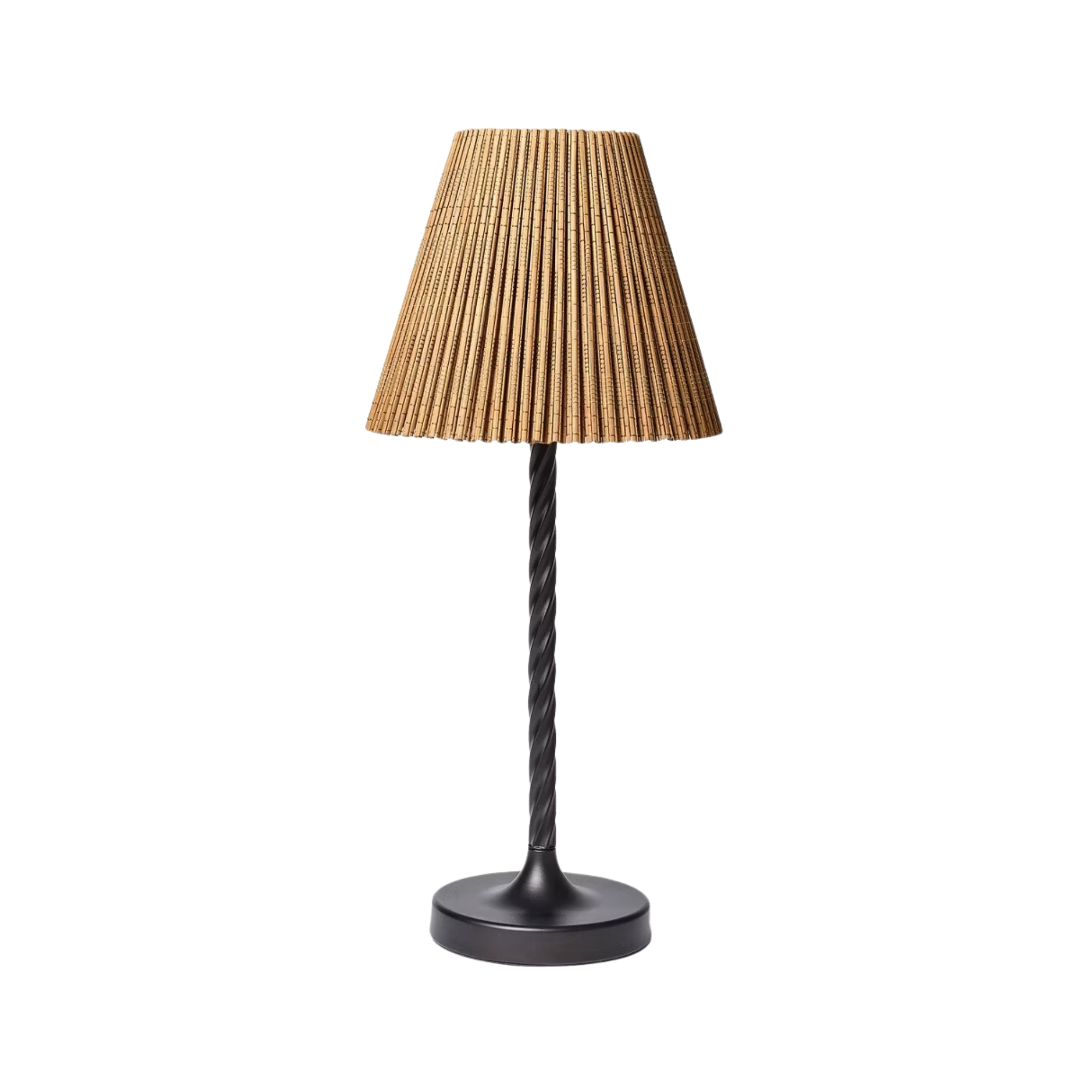 une lampe avec une base torsadée