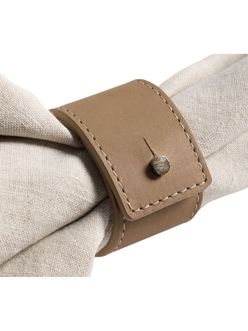 Ronds de serviette en cuir, lot de 4