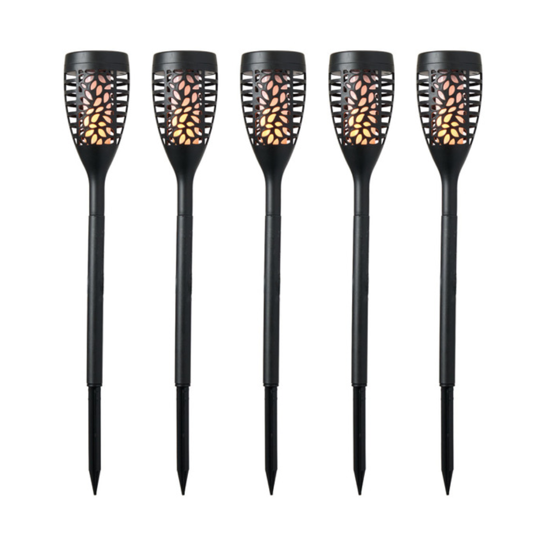 Piquets noirs à effet de flamme solaire Belavi - 5pk