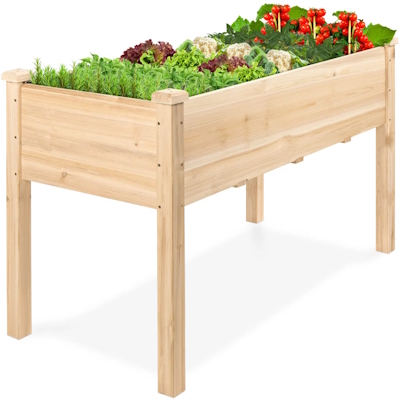 Jardinière surélevée d'extérieur en bois de sapin Rigney