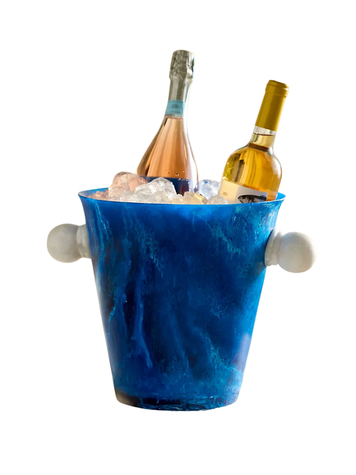 Seau à glace en résine bleue