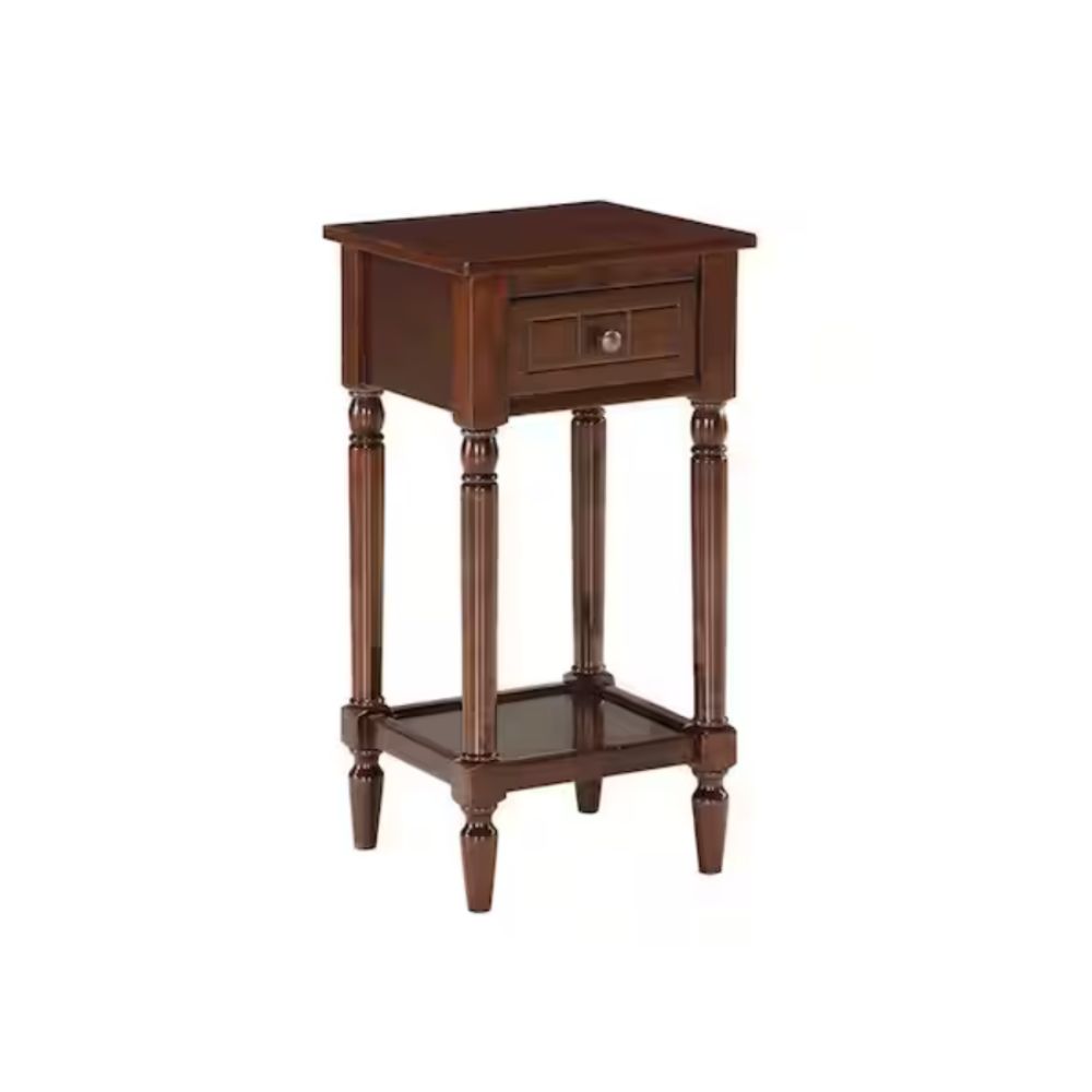 grande table d'appoint en bois de style vintage avec tiroir