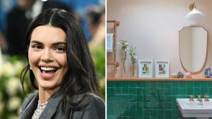 Je suis choqué par la teinte du carrelage de la salle de bain de Kendall Jenner – je pensais que c’était le contraire du chic, mais j’admets que je me suis trompé Kendall Jenner / Green tiled bathroom