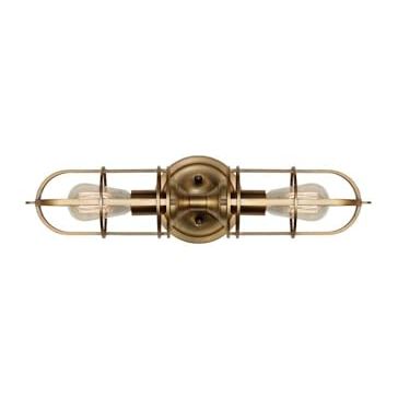 Feiss Lighting-Urban Renewal-Support mural à deux lumières dans un style inspiré de l'époque-5,5 pouces de large par 20,25 pouces de haut-Dark Antique