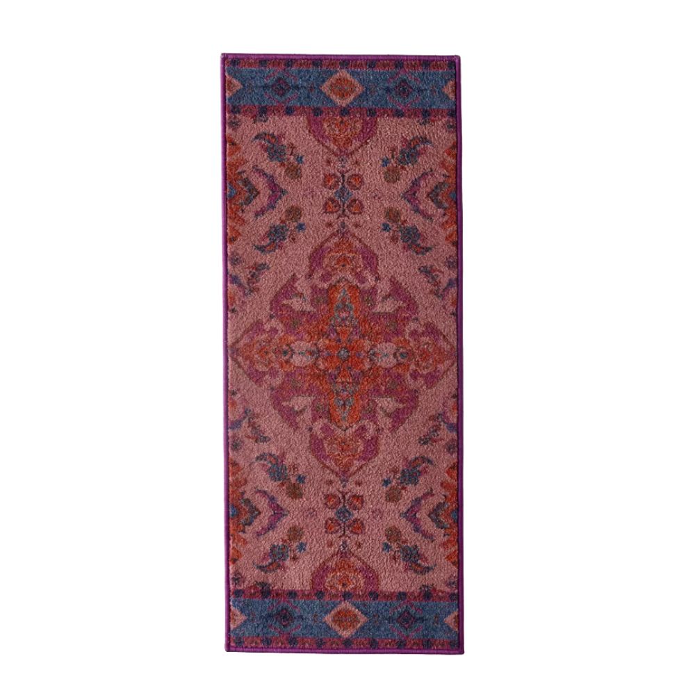 tapis de bain rouge et bleu