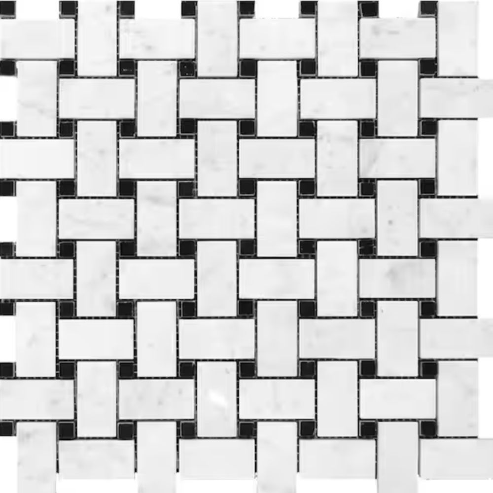 Carreaux tressés noirs et blancs