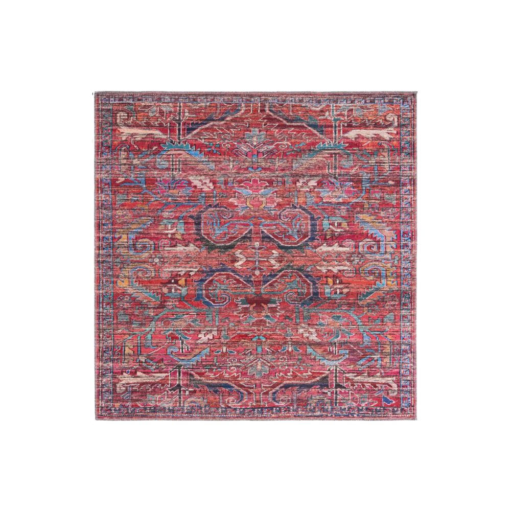 Tapis traditionnel carré rouge