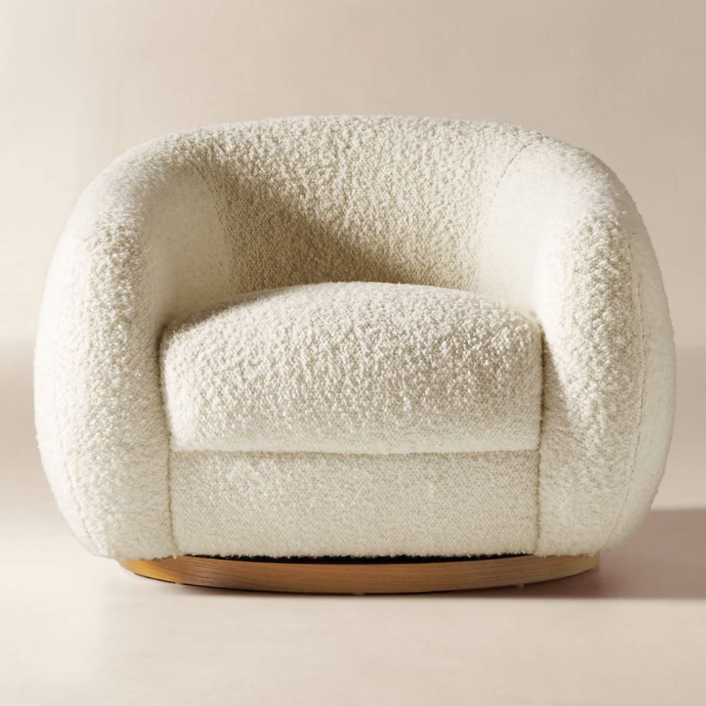 Chaise boucle crème