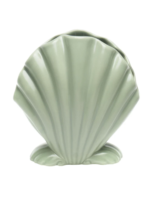Bitossi Home Vases décoratifs en forme de coquille verte, ensemble de 2