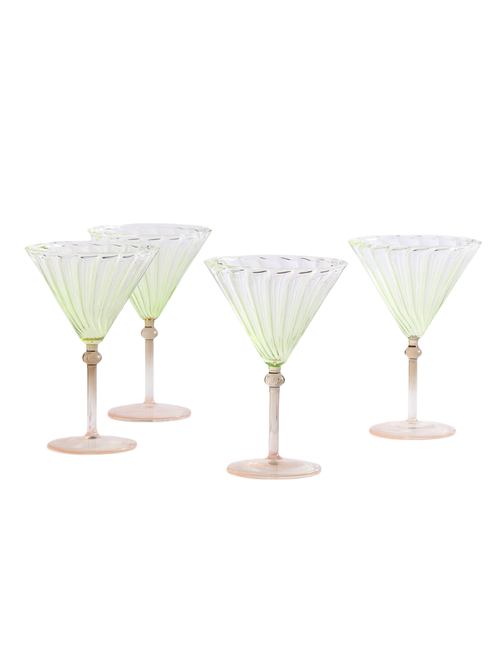 Cynthia Rowley Ombre Martini Verres, lot de 4
