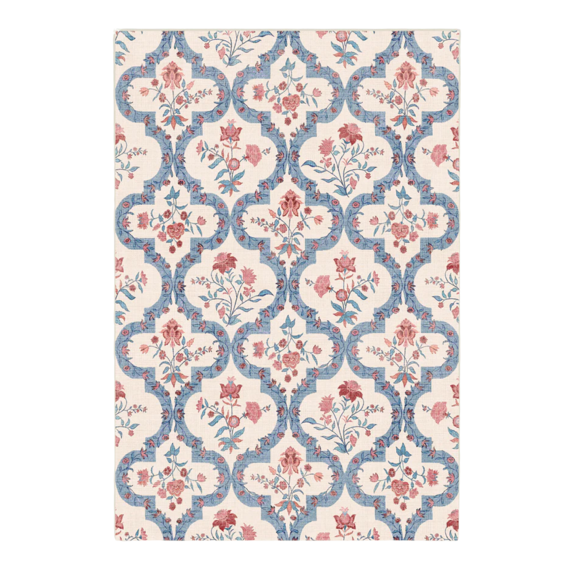 un tapis d'extérieur aux motifs floraux