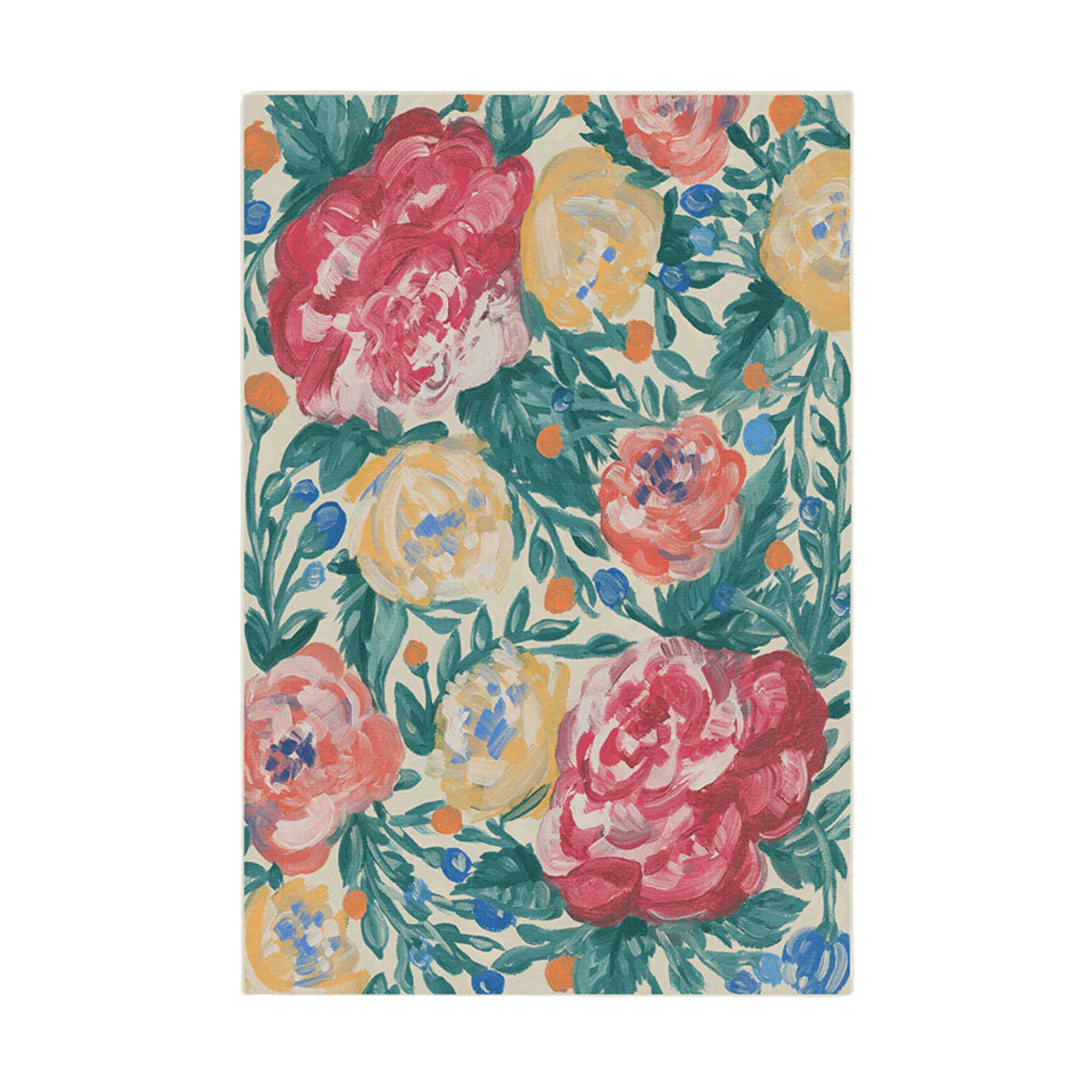 un tapis d'extérieur aux motifs floraux audacieux