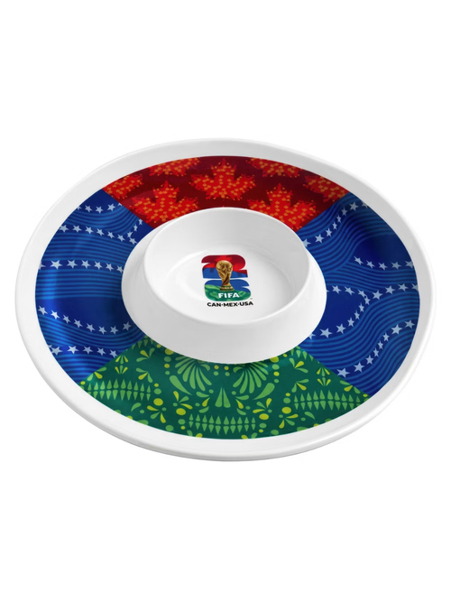 Assiette de plateau de service en mélamine pour chips et trempettes de la Coupe du Monde de la FIFA 2026