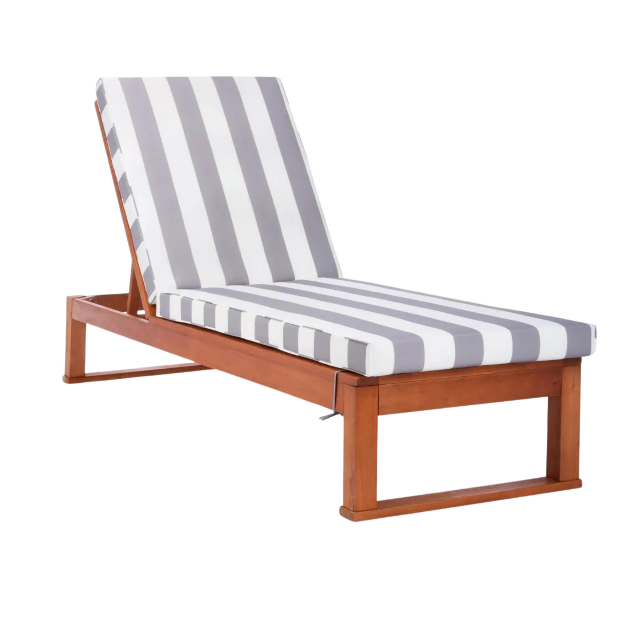 une chaise longue rayée