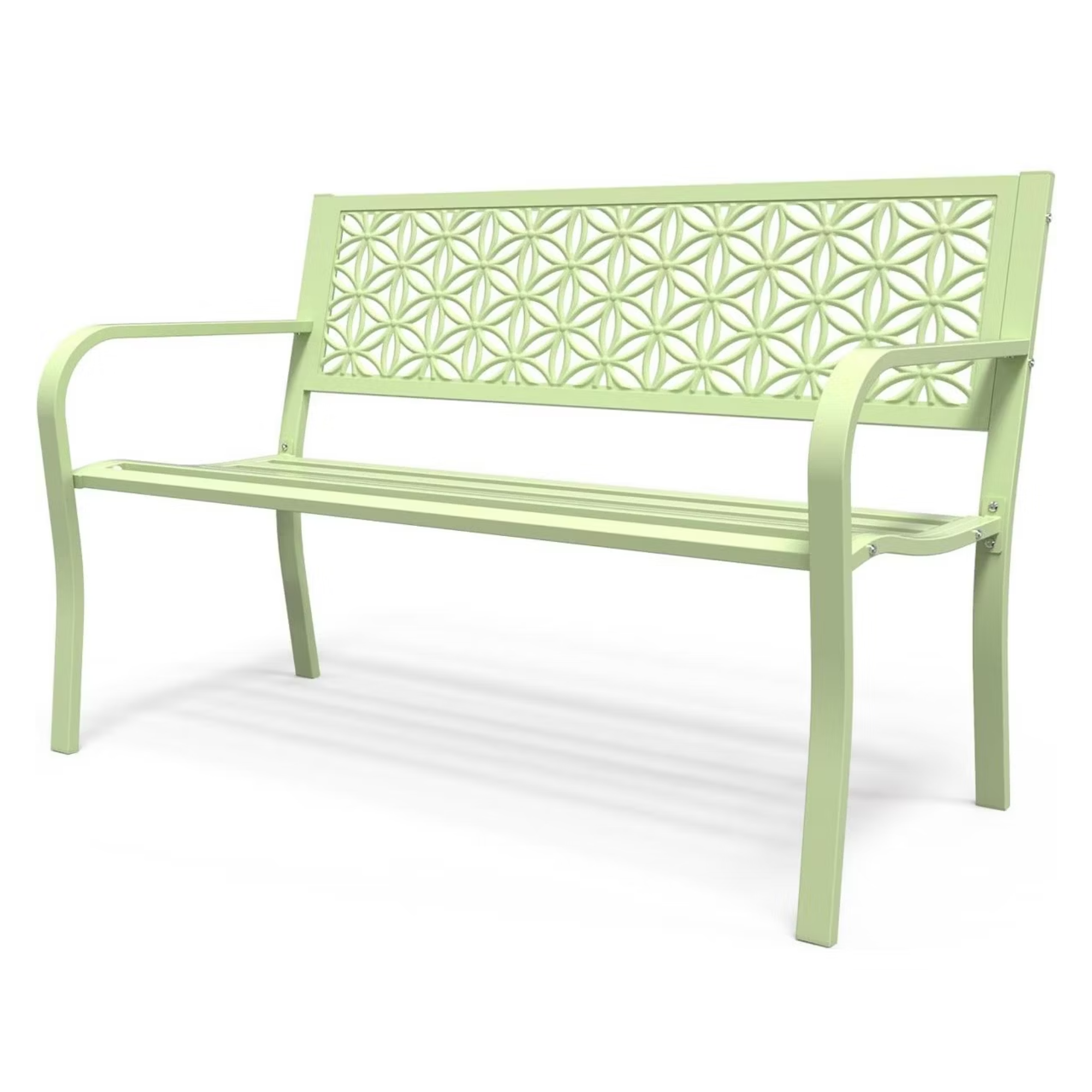 un banc de jardin vert