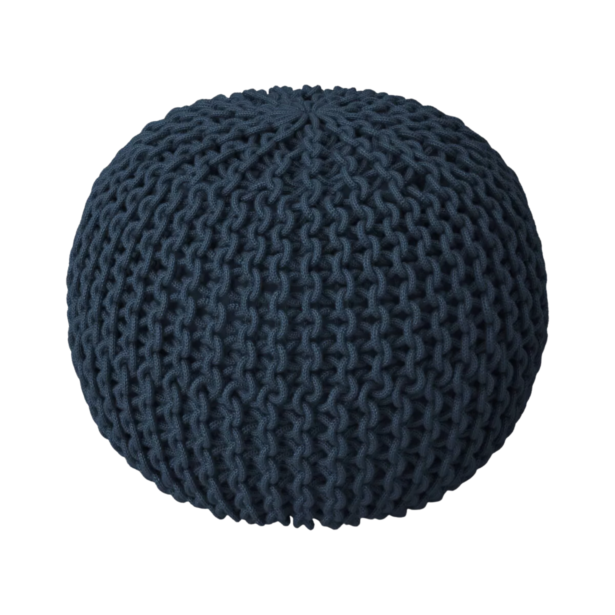un pouf d'extérieur bleu
