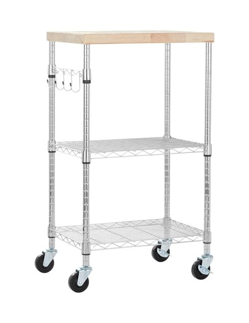 Chariot de rangement portable à 3 niveaux pour cuisine