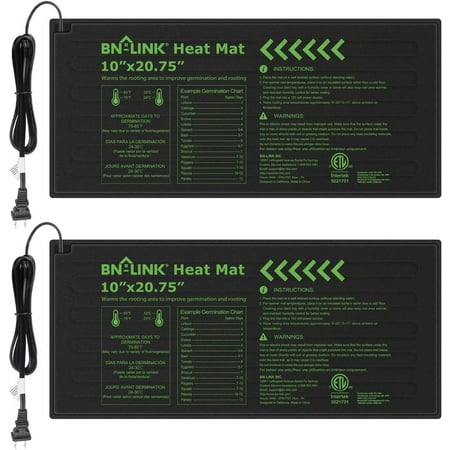 Bn-Link Tapis chauffant pour semis durable Coussin chauffant hydroponique chaud imperméable 10quot; X 20,75