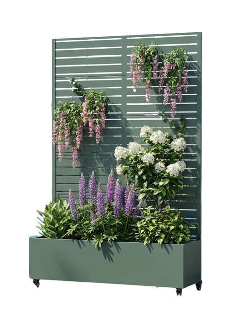 Jardinière en métal avec roulettes Eulau