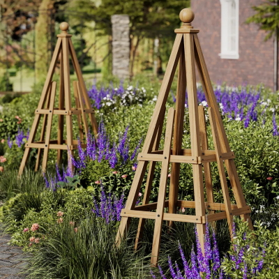 Treillis d'obélisque de jardin de cèdre