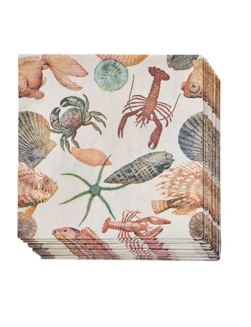 Serviette de cocktail en papier Sealife 