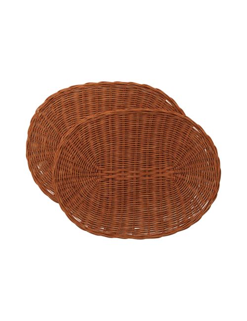 Lot de 2 sets de table en rotin tissé foncé