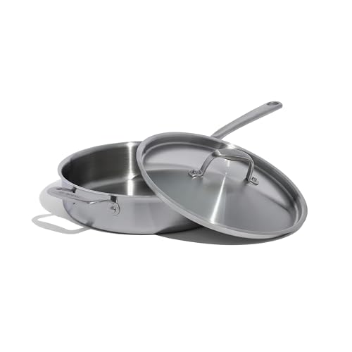 Made in Cookware – Sauteuse en acier inoxydable de 3,5 litres – Revêtement inoxydable 5 épaisseurs – Batterie de cuisine professionnelle – Compatible induction – Fabriquée en Italie