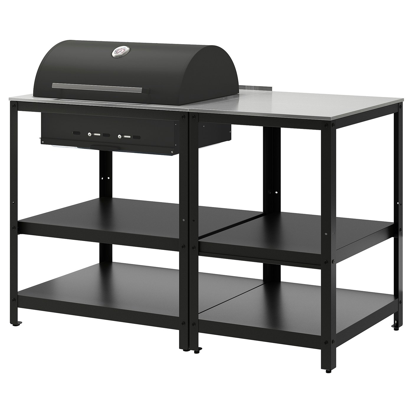 Grillsk&Auml;r Charcoal Grill W Kitchen Island - Acier inoxydable/extérieur 57 7/8x24 