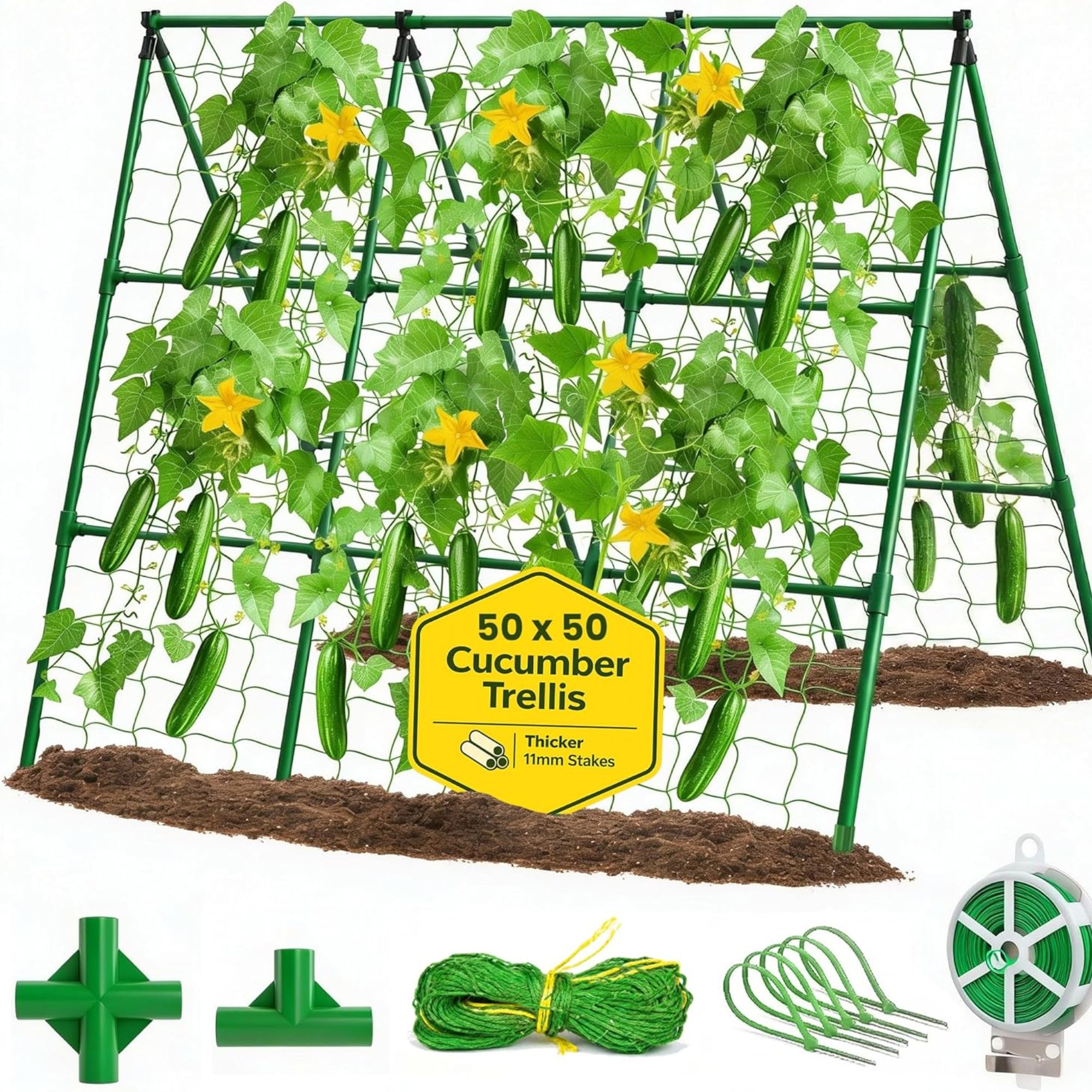 Treillis de jardin en A pour concombres