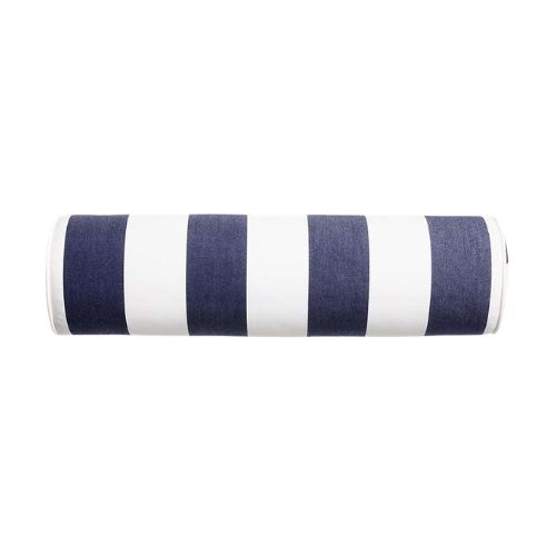Coussin traversin dépouillé bleu et blanc
