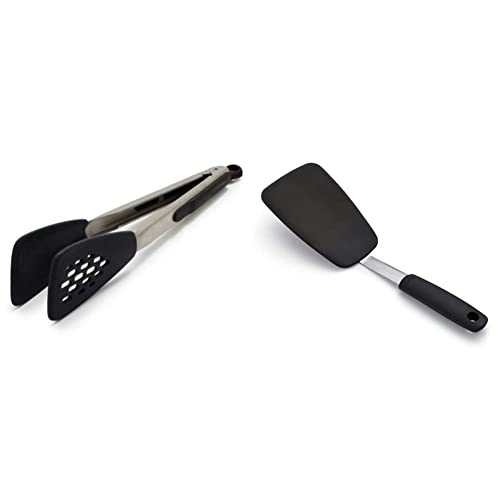 Oxo Good Grips Grand tourneur flexible en silicone, acier inoxydable et amp; Good Grips Pinces flexibles en silicone inoxydable, noir,
