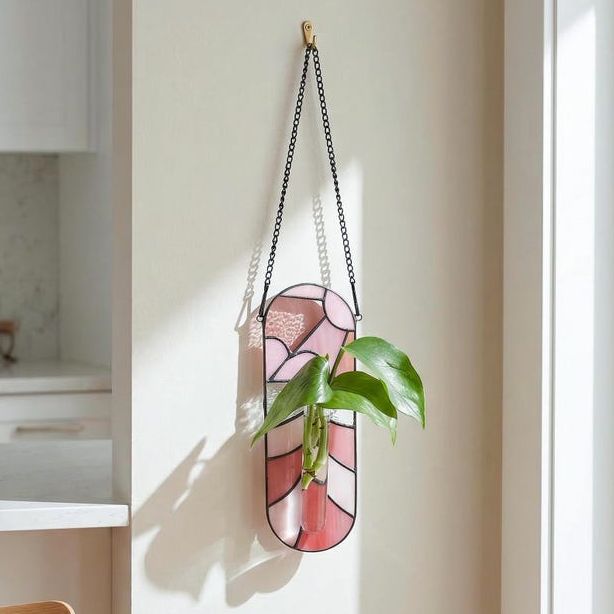 Porte-plantes en vitrail coloré, vase de propagation suspendu Suncatcher, décor de fenêtre pour les plantes, cadeau pour les amateurs de plantes