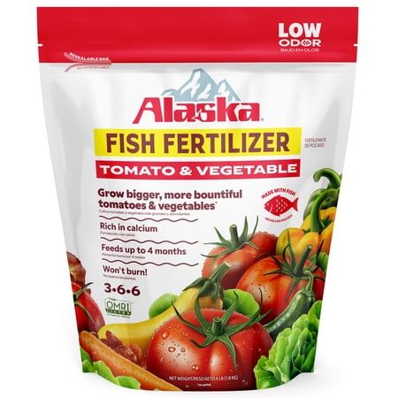 Engrais pour poissons d'Alaska Tomate &amp; Légumes 3-6-6 Engrais pour plantes 4lb
