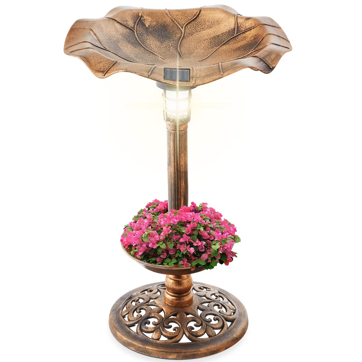 Jardinière pour bain d'oiseaux à lumière solaire Target