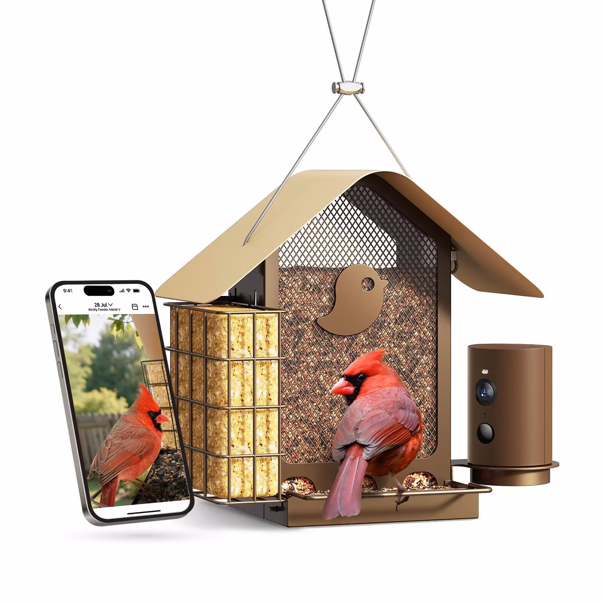 Mangeoire à oiseaux intelligente Birdfy Metal V
