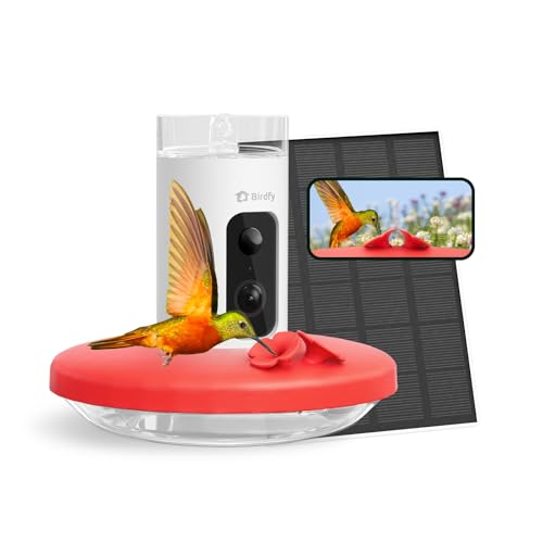 Mangeoire à colibris Birdfy avec caméra, mangeoire à oiseaux intelligente pour jardin et amp; À l'extérieur pour l'enregistrement, idéal pour l'observation des colibris, Se Lite