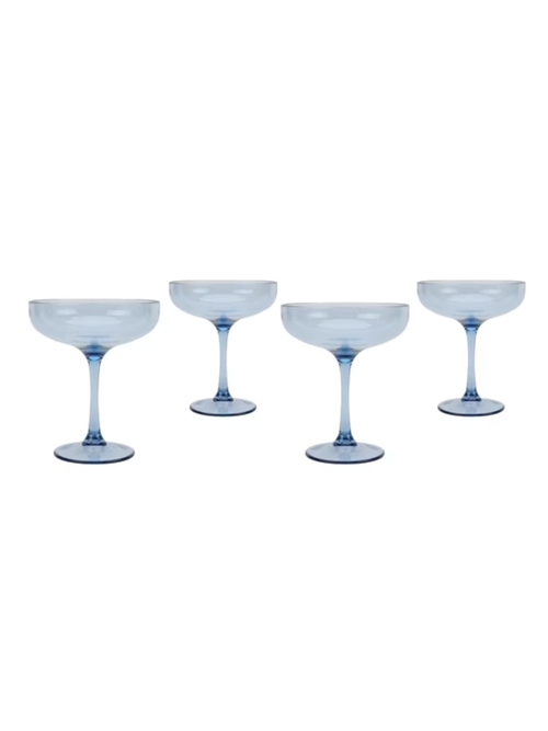 Verre coupé 4 pièces de 13 oz, bleu